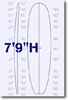 7 feet 9 inches H surfboard blank