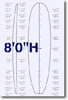 8 feet 0 inches H surfboard blank
