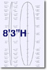 8 feet 3 inches H surfboard blank