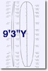 9 feet 3 inches Y surfboard blank