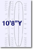 10 feet 8 inches Y surfboard blank